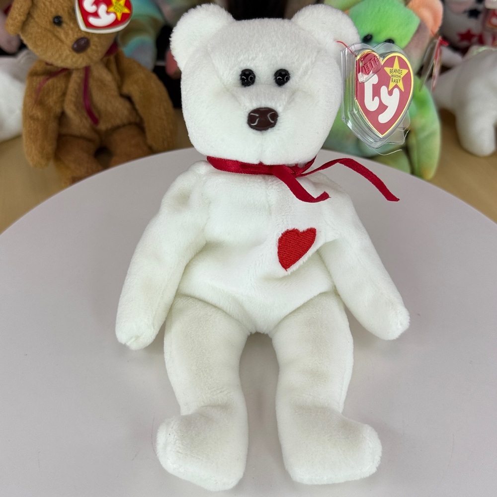 ❤️Rare Error Tags - Retired PVC Pellets - TY Valentino Beanie Baby 1994 - MWMT